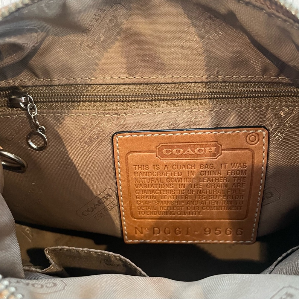 Coach Vintage Leather Legacy Bag British Tan 9566 Convertible Shoulder Y2K Rare - Picture 7 of 11